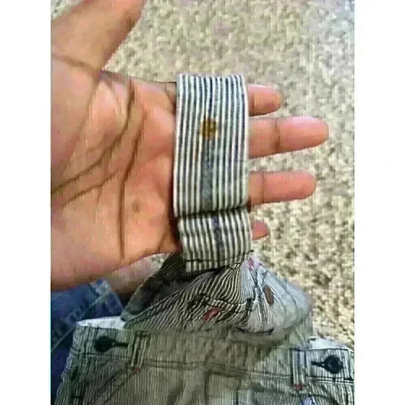 Vintage Osh Kosh B'gosh Vestbak Blue And White Striped Overalls Size 18 Mos - Picture 4 of 7